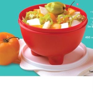 Tupperware Salsa Bowl in Red Color with white Seal